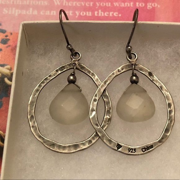 Silpada Sterling Silver and Prehnite Teardrop Earrings W1811 - Picture 11 of 16